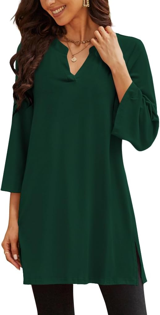 Poetsky women's 3/4 sleeve tunic top for leggings, catalog photo 1 of 34