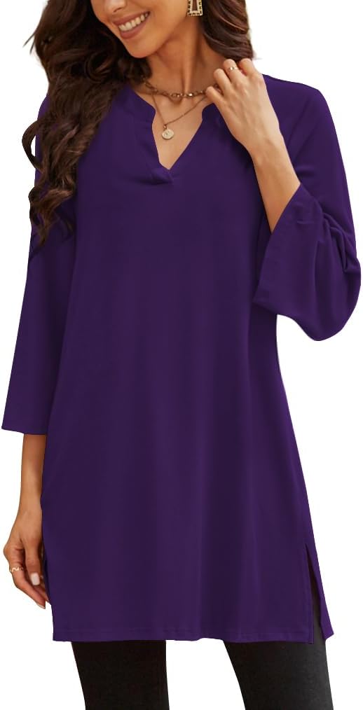 Poetsky women's 3/4 sleeve tunic top for leggings, catalog photo 29 of 34