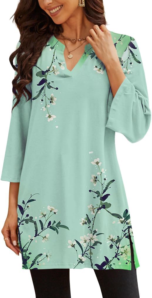 Poetsky women's 3/4 sleeve tunic top for leggings, catalog photo 18 of 34