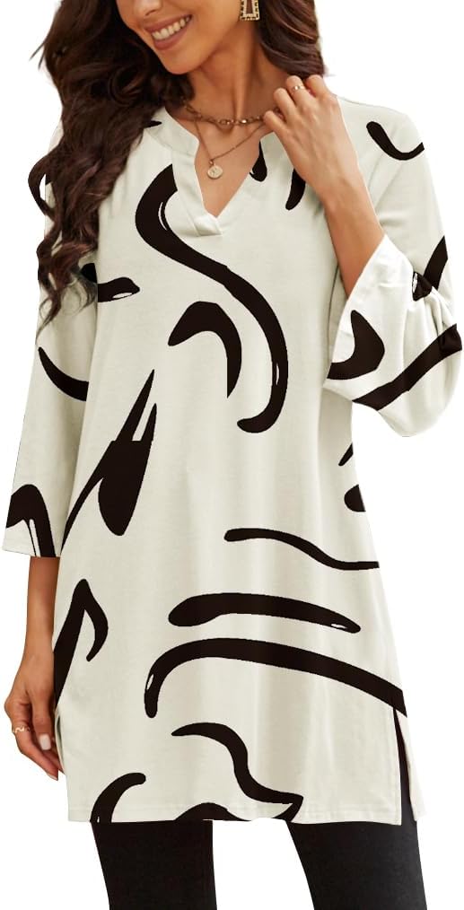 Poetsky women's 3/4 sleeve tunic top for leggings, catalog photo 15 of 34