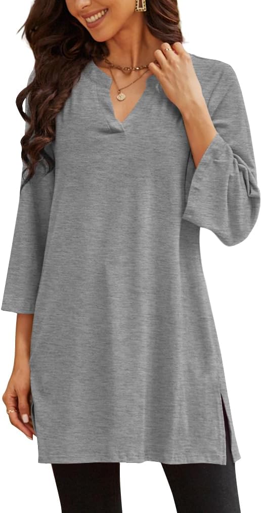 Poetsky women's 3/4 sleeve tunic top for leggings, catalog photo 14 of 34