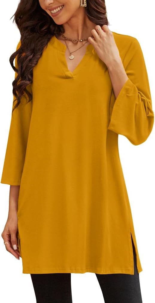 Poetsky women's 3/4 sleeve tunic top for leggings, catalog photo 21 of 34