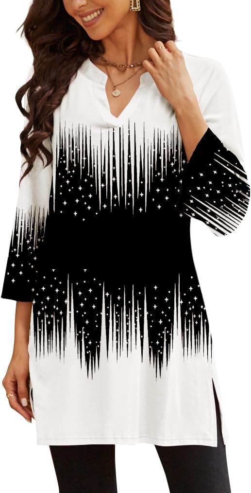 Poetsky women's 3/4 sleeve tunic top for leggings, catalog photo 26 of 34