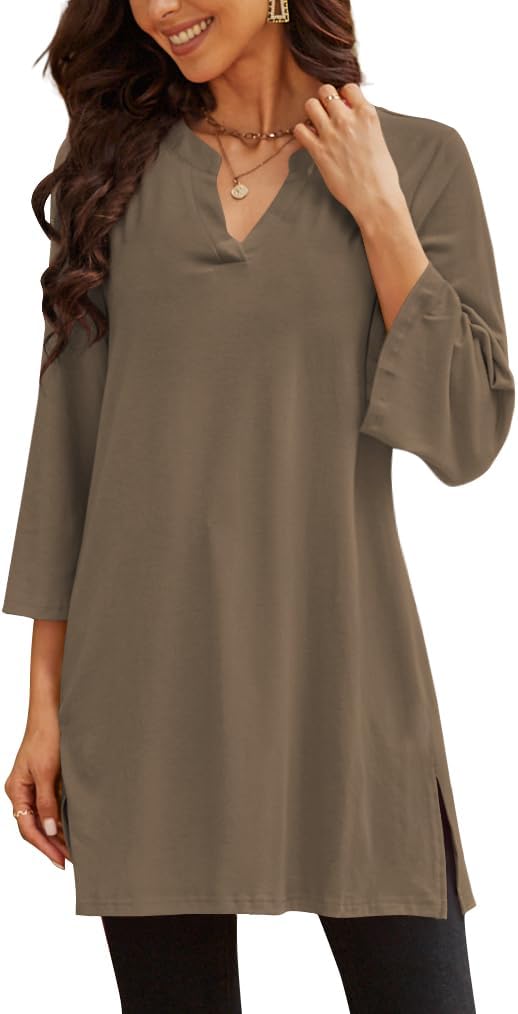 Poetsky women's 3/4 sleeve tunic top for leggings, catalog photo 30 of 34