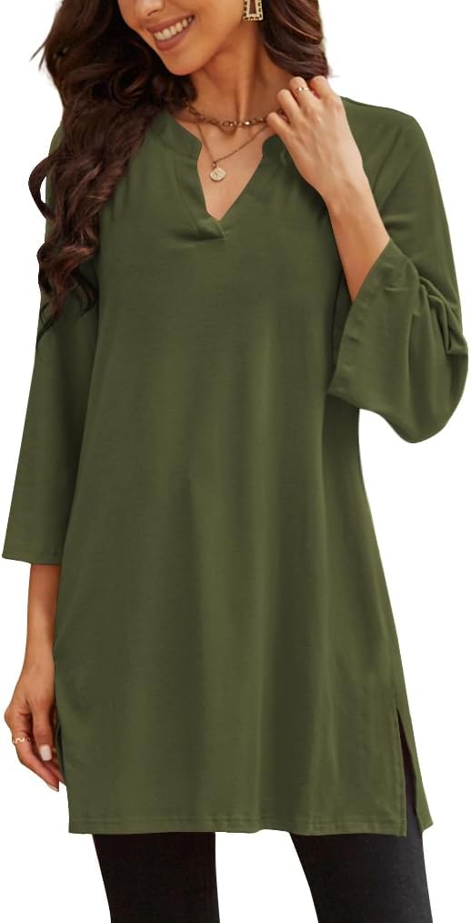Poetsky women's 3/4 sleeve tunic top for leggings, catalog photo 8 of 34