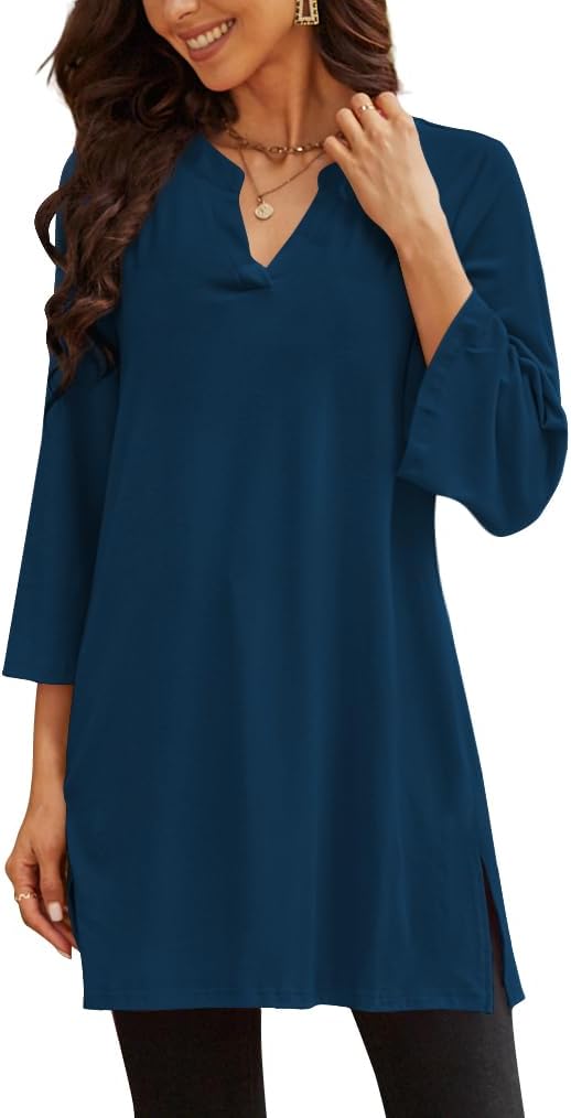 Poetsky women's 3/4 sleeve tunic top for leggings, catalog photo 11 of 34