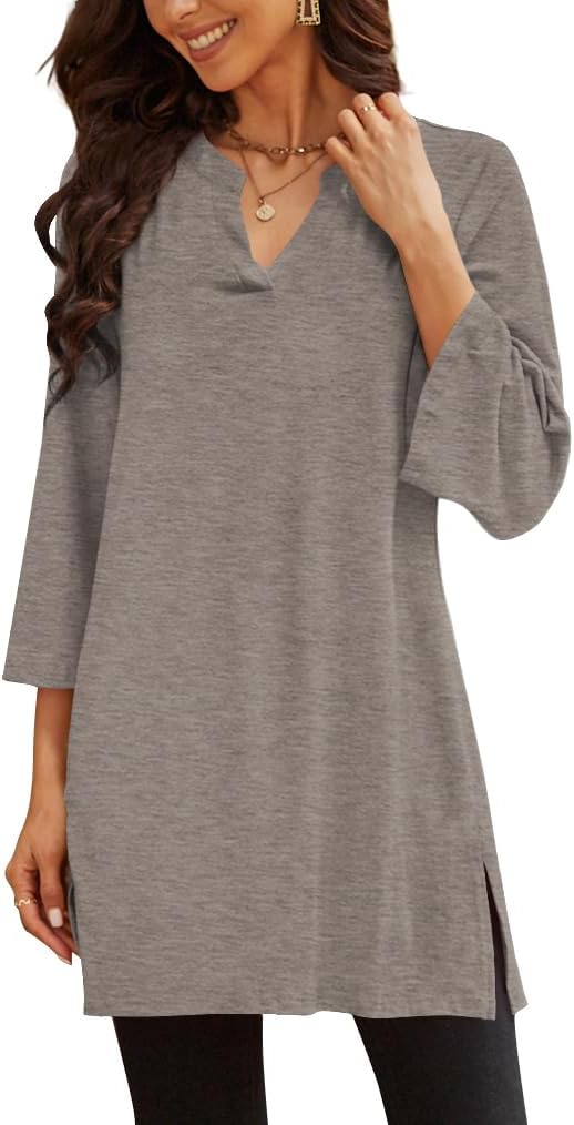 Poetsky women's 3/4 sleeve tunic top for leggings, catalog photo 22 of 34