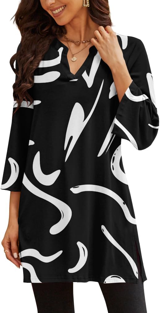 Poetsky women's 3/4 sleeve tunic top for leggings, catalog photo 9 of 34