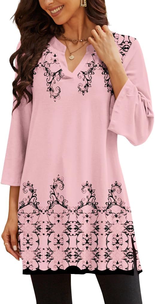 Poetsky women's 3/4 sleeve tunic top for leggings, catalog photo 7 of 34