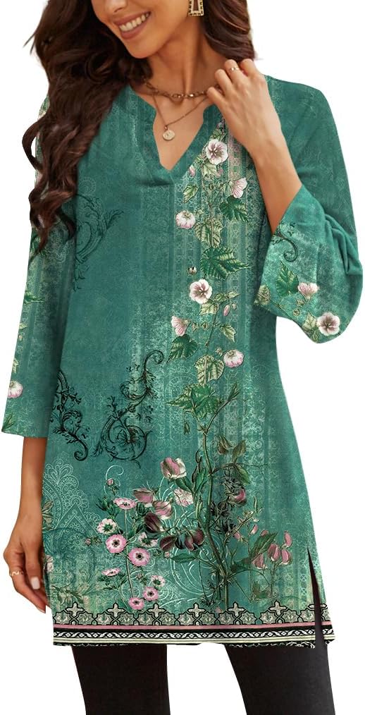 Poetsky women's 3/4 sleeve tunic top for leggings, catalog photo 16 of 34