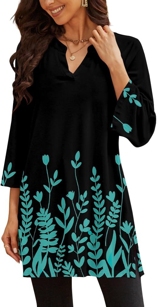 Poetsky women's 3/4 sleeve tunic top for leggings, catalog photo 27 of 34