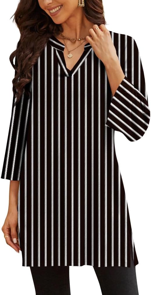 Poetsky women's 3/4 sleeve tunic top for leggings, catalog photo 17 of 34