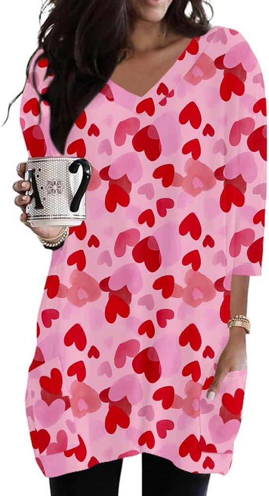 Poetsky women's 3/4 sleeve tunic top with side pockets, catalog photo 19 of 31