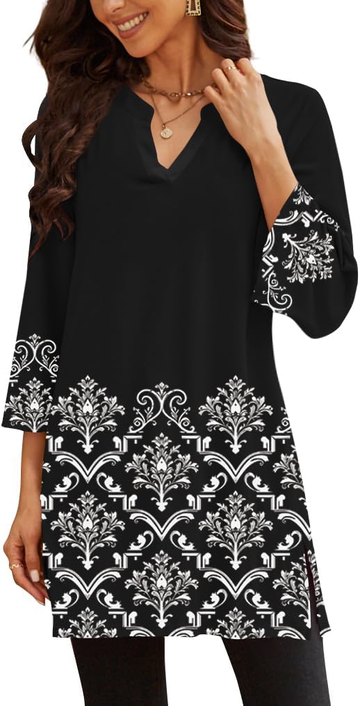 Poetsky women's 3/4 sleeve tunic top for leggings, catalog photo 3 of 34