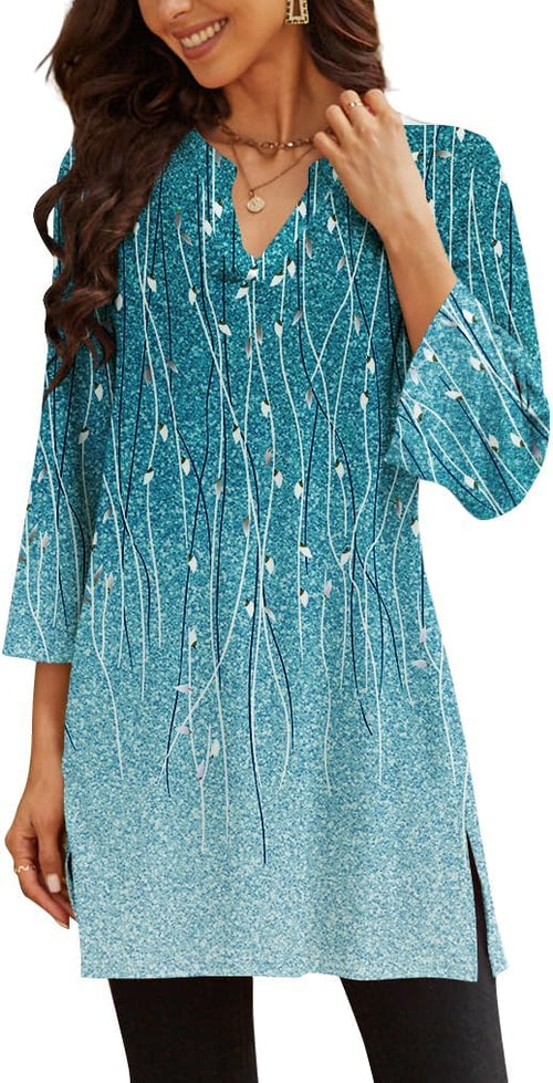 Poetsky women's 3/4 sleeve tunic top for leggings, catalog photo 2 of 34