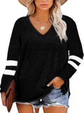 Gloria & Sarah women's plus size V-neck color block tunic, catalog photo 4 of 8