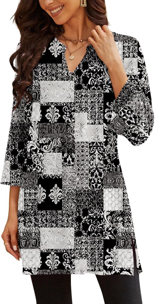 Poetsky women's 3/4 sleeve tunic top for leggings, catalog photo 6 of 34